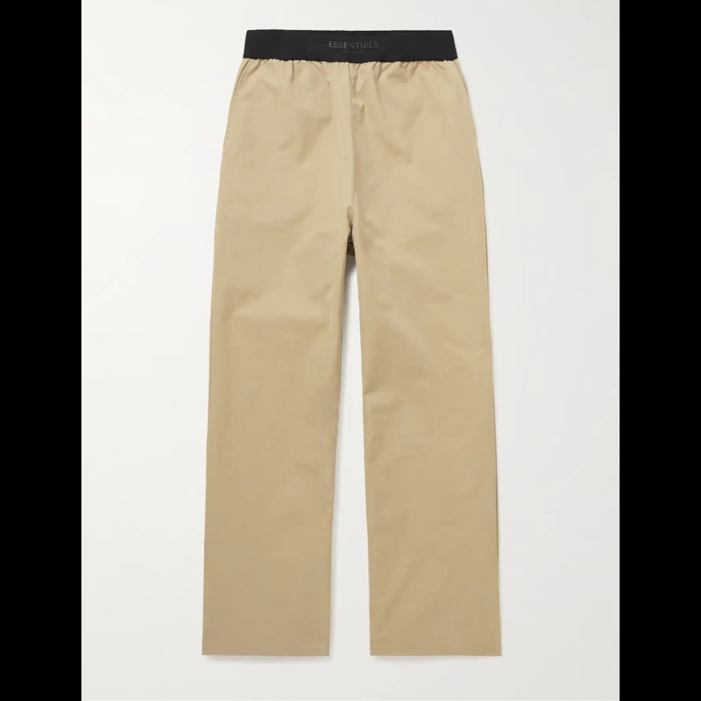 NEW FEAR OF GOD ESSENTIALS STRAIGHT LEG COTTON BLEND TWILL TROUSER (FLASH SALE)